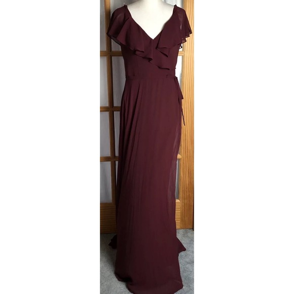 Morilee Madeline Gardner Dresses & Skirts - Morilee Chiffon Evening Gown 6 Burgundy Bridesmaid Prom Formal Fairy Whimsigoth